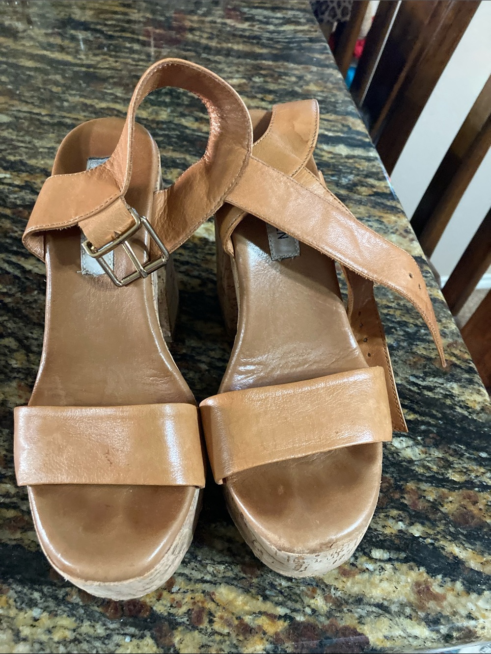 Steve Madden Brown Platform Stappy Shoes 38